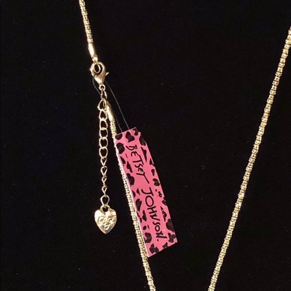 Betsey Johnson Bull Dog Pink Crystal 28” Necklace - Picture 6 of 8